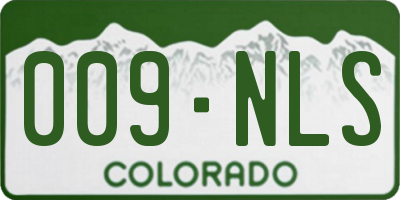 CO license plate 009NLS