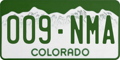 CO license plate 009NMA