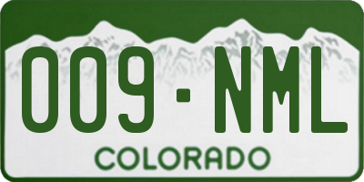 CO license plate 009NML