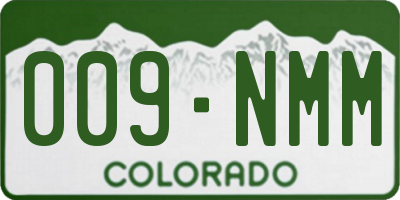 CO license plate 009NMM