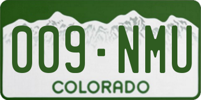 CO license plate 009NMU