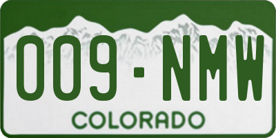 CO license plate 009NMW