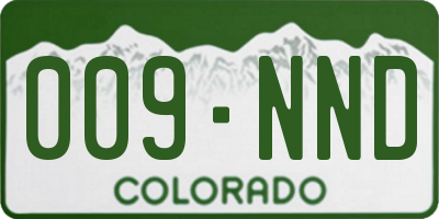 CO license plate 009NND