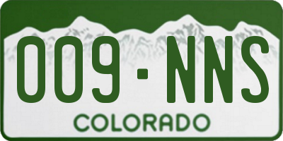 CO license plate 009NNS