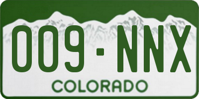 CO license plate 009NNX