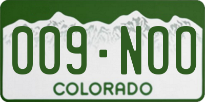 CO license plate 009NOO