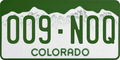 CO license plate 009NOQ