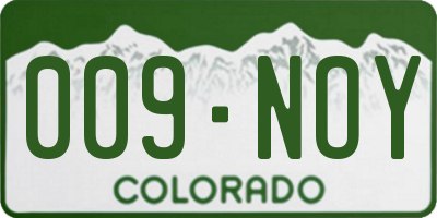 CO license plate 009NOY