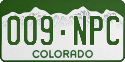 CO license plate 009NPC