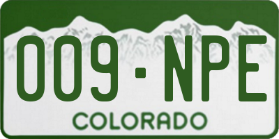 CO license plate 009NPE