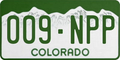 CO license plate 009NPP
