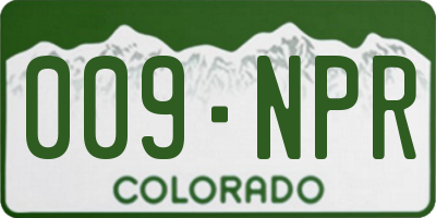 CO license plate 009NPR