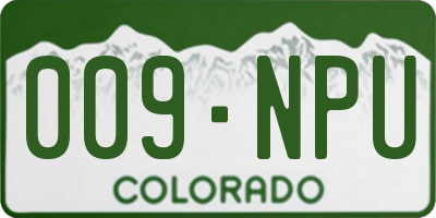 CO license plate 009NPU