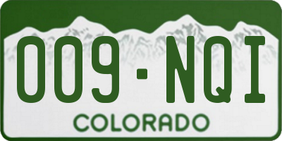CO license plate 009NQI