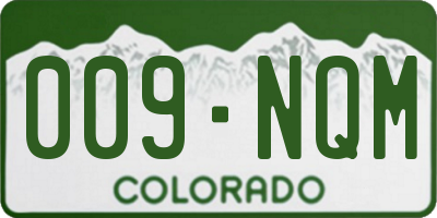CO license plate 009NQM