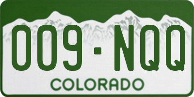 CO license plate 009NQQ