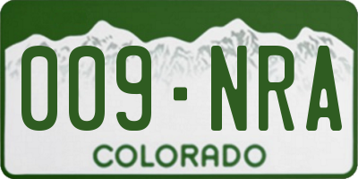 CO license plate 009NRA