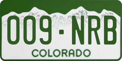 CO license plate 009NRB