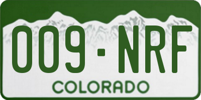 CO license plate 009NRF