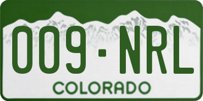 CO license plate 009NRL