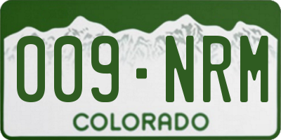 CO license plate 009NRM