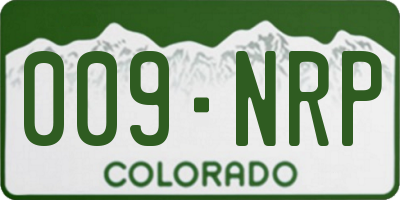 CO license plate 009NRP