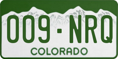 CO license plate 009NRQ