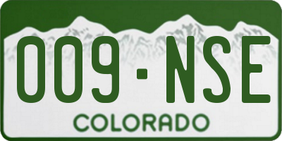 CO license plate 009NSE