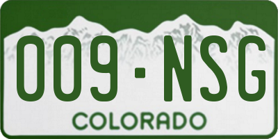 CO license plate 009NSG