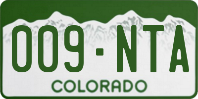 CO license plate 009NTA
