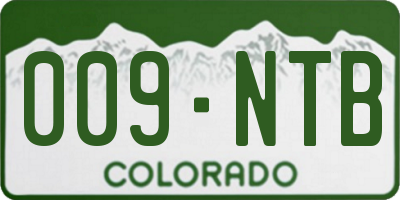 CO license plate 009NTB