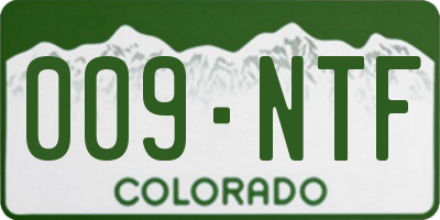 CO license plate 009NTF