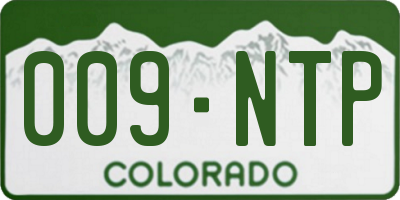 CO license plate 009NTP