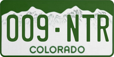 CO license plate 009NTR