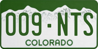 CO license plate 009NTS