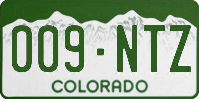 CO license plate 009NTZ