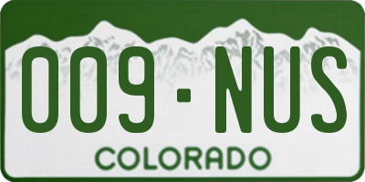 CO license plate 009NUS