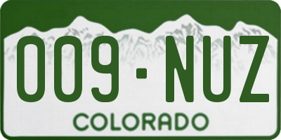 CO license plate 009NUZ