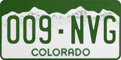 CO license plate 009NVG