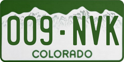 CO license plate 009NVK