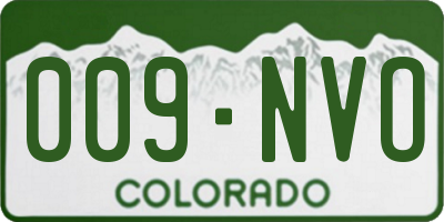 CO license plate 009NVO