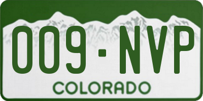 CO license plate 009NVP