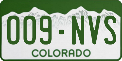 CO license plate 009NVS