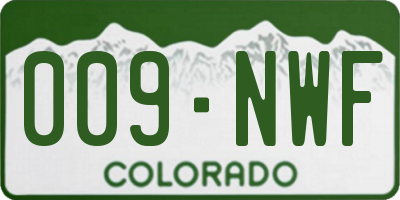CO license plate 009NWF