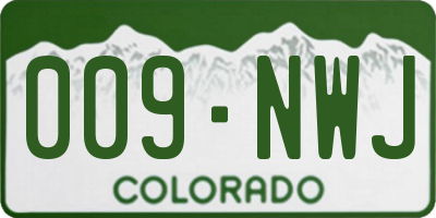 CO license plate 009NWJ