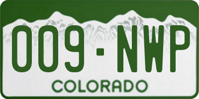 CO license plate 009NWP