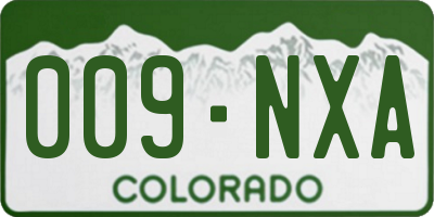 CO license plate 009NXA