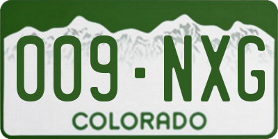 CO license plate 009NXG