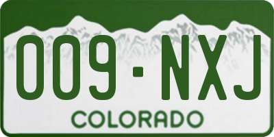CO license plate 009NXJ