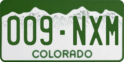 CO license plate 009NXM